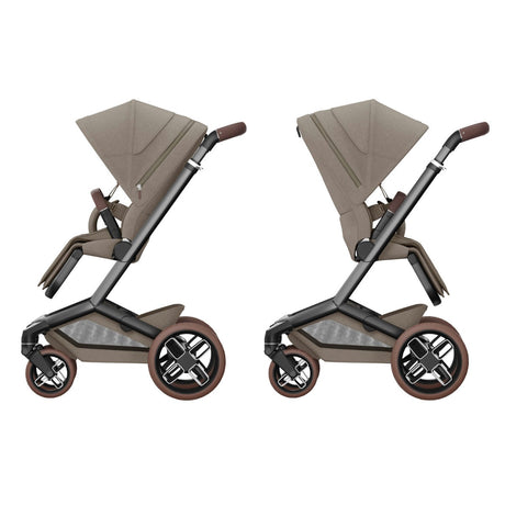 Maxi-Cosi Fame Pushchair + Carrycot - Twillic Truffle with Brown Wheels 14