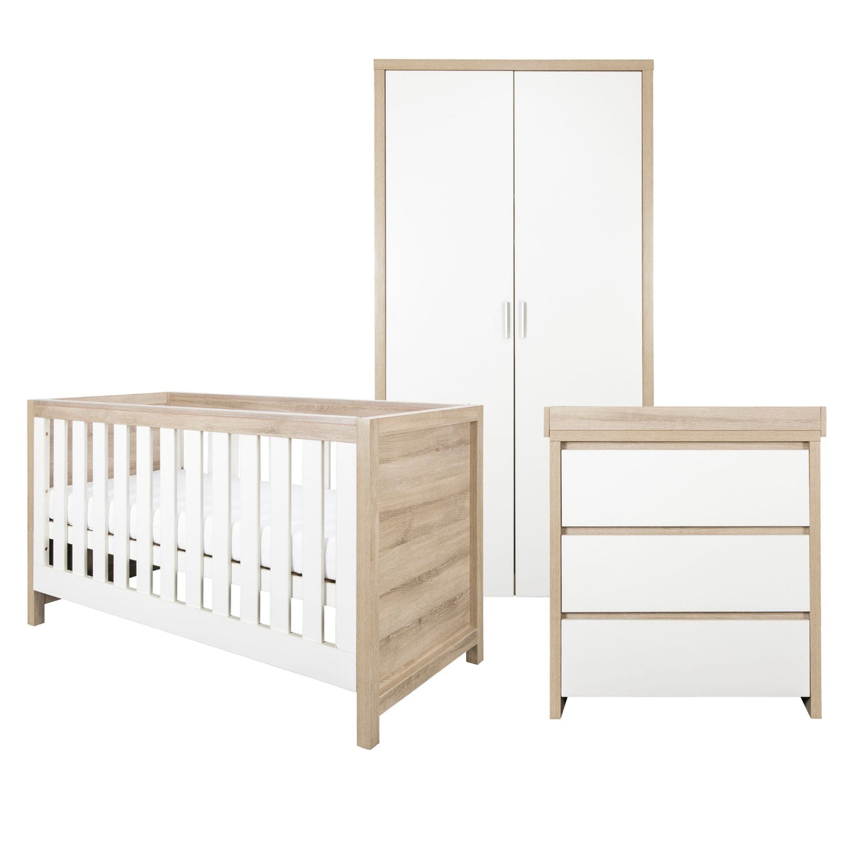 Tutti Bambini Modena 3 Piece Room Set - White & Oak