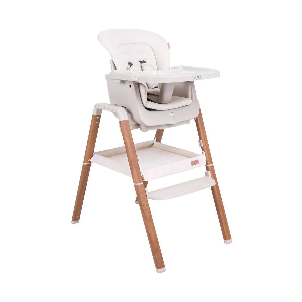Tutti Bambini Nova Birth to 12 Years Complete Highchair Package - Ecru/Scandinavian Walnut