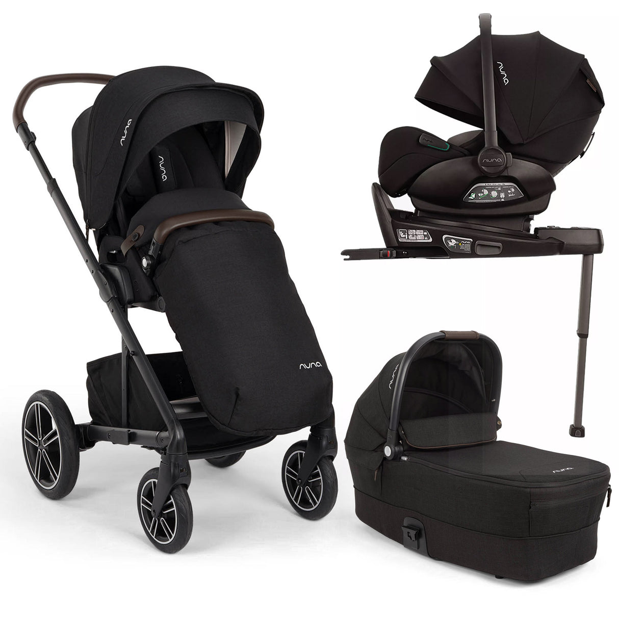 Nuna MIXX Next with ARRA Flex & Base Curv Travel System Bundle - Caviar