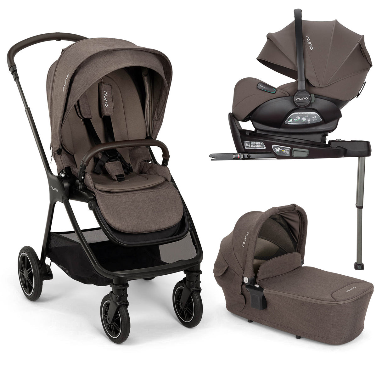 Nuna TRIV Next with ARRA Flex & Base Curv Travel System Bundle - Chestnut
