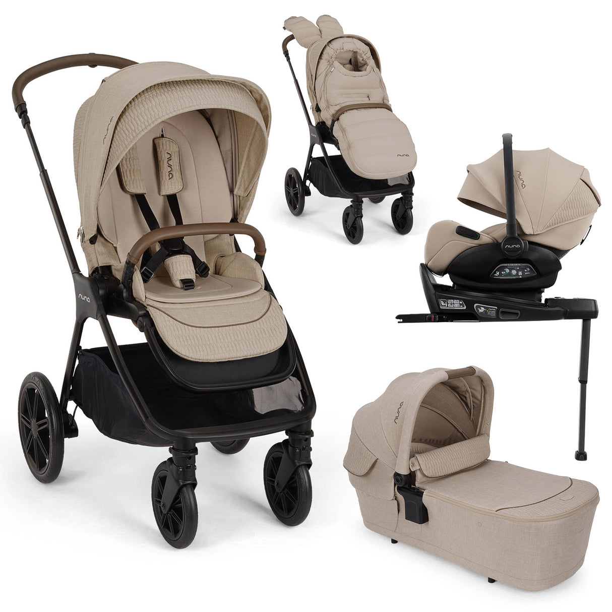 Nuna TRIV LX All Season with ARRA Flex & Base Curv Travel System Bundle - Cosmopolitan