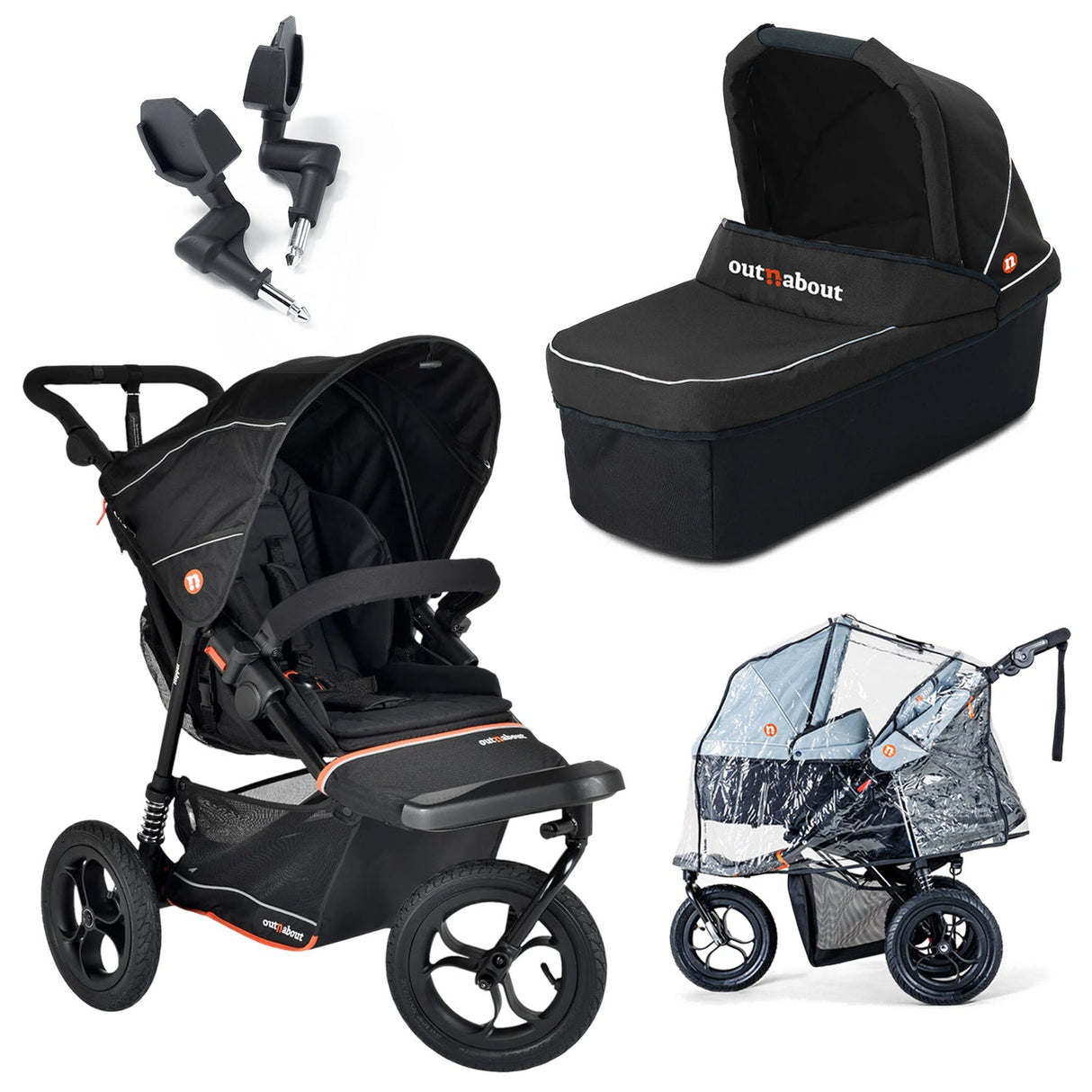 Out n About Nipper V6 Single Cybex Cloud T Newborn Bundle - Summit Black 6