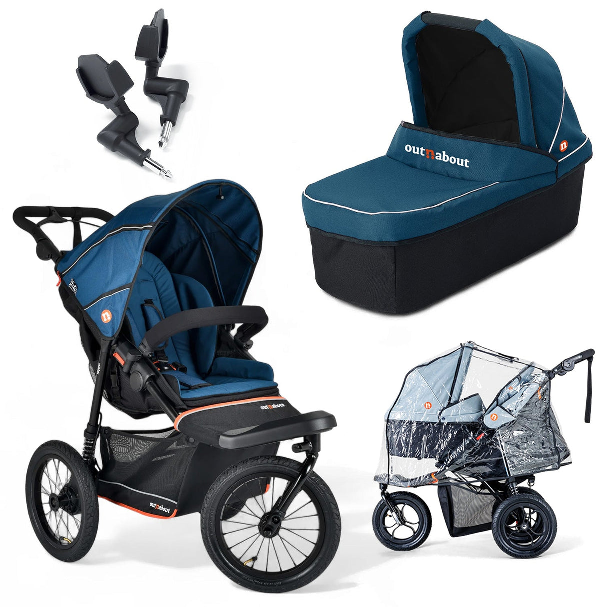 Out n About Nipper V6 Plus Single Newborn Bundle - Highland Blue 1