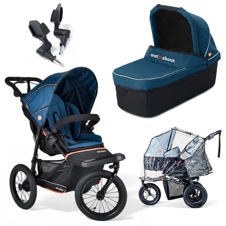 Out n About Nipper V6 Plus Single Newborn Bundle - Highland Blue 1