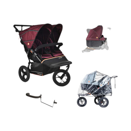 Out n About Nipper V6 Double Newborn & Toddler Bundle - Brambleberry Red 1