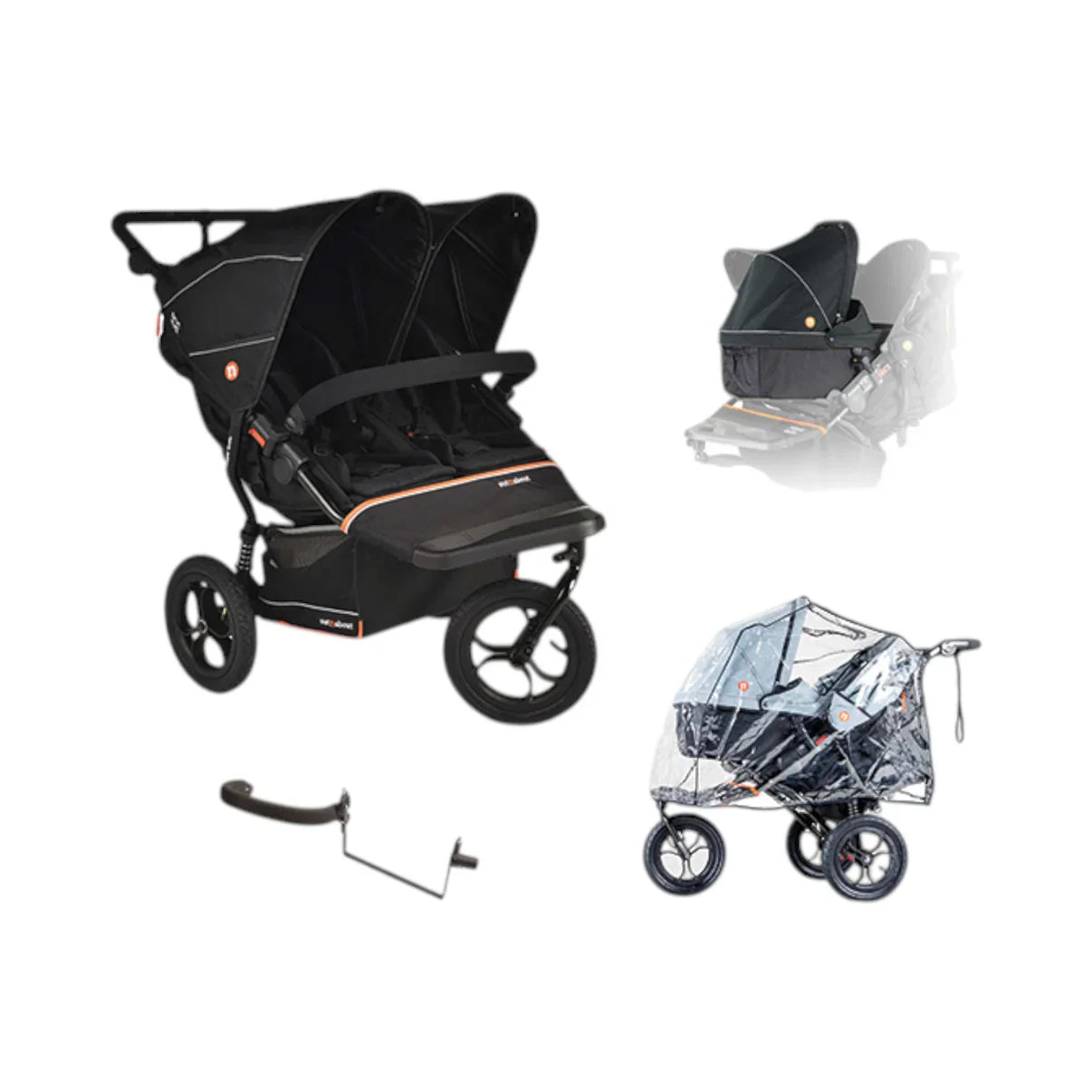 Out n About Nipper V6 Double Newborn & Toddler Bundle - Summit Black 1