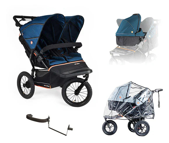 Out n About Nipper V6 Plus Double Newborn & Toddler Bundle - Highland Blue 1