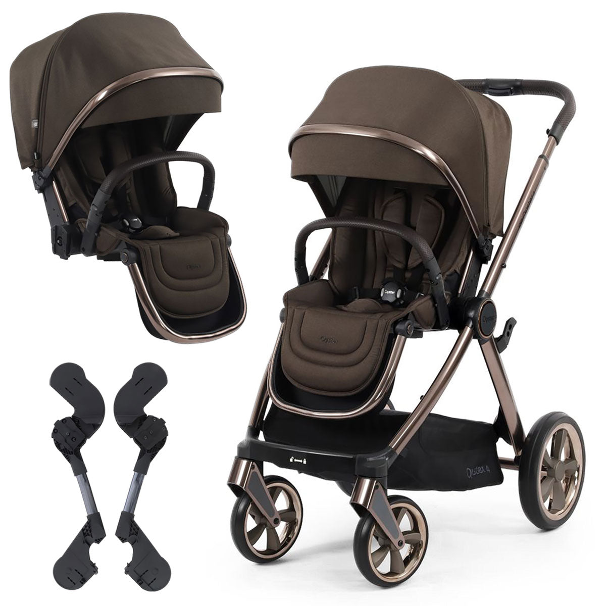 BabyStyle Oyster 4 Tandem Stroller - Chocolate Velvet