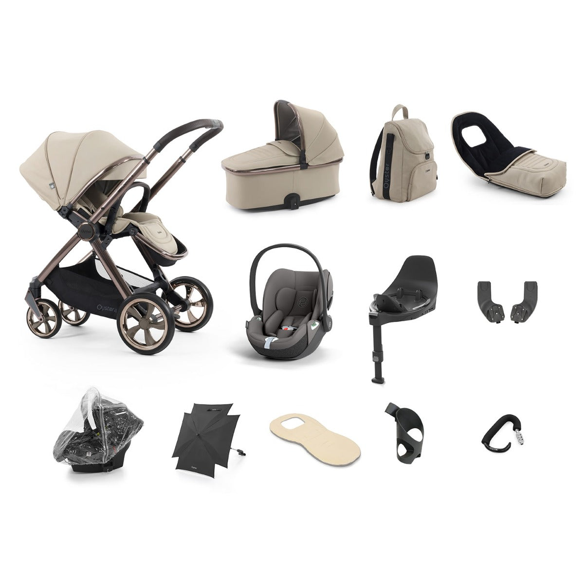 BabyStyle Oyster 4 Ultimate 12 Piece Cybex Cloud T Bundle - Buttermilk 23