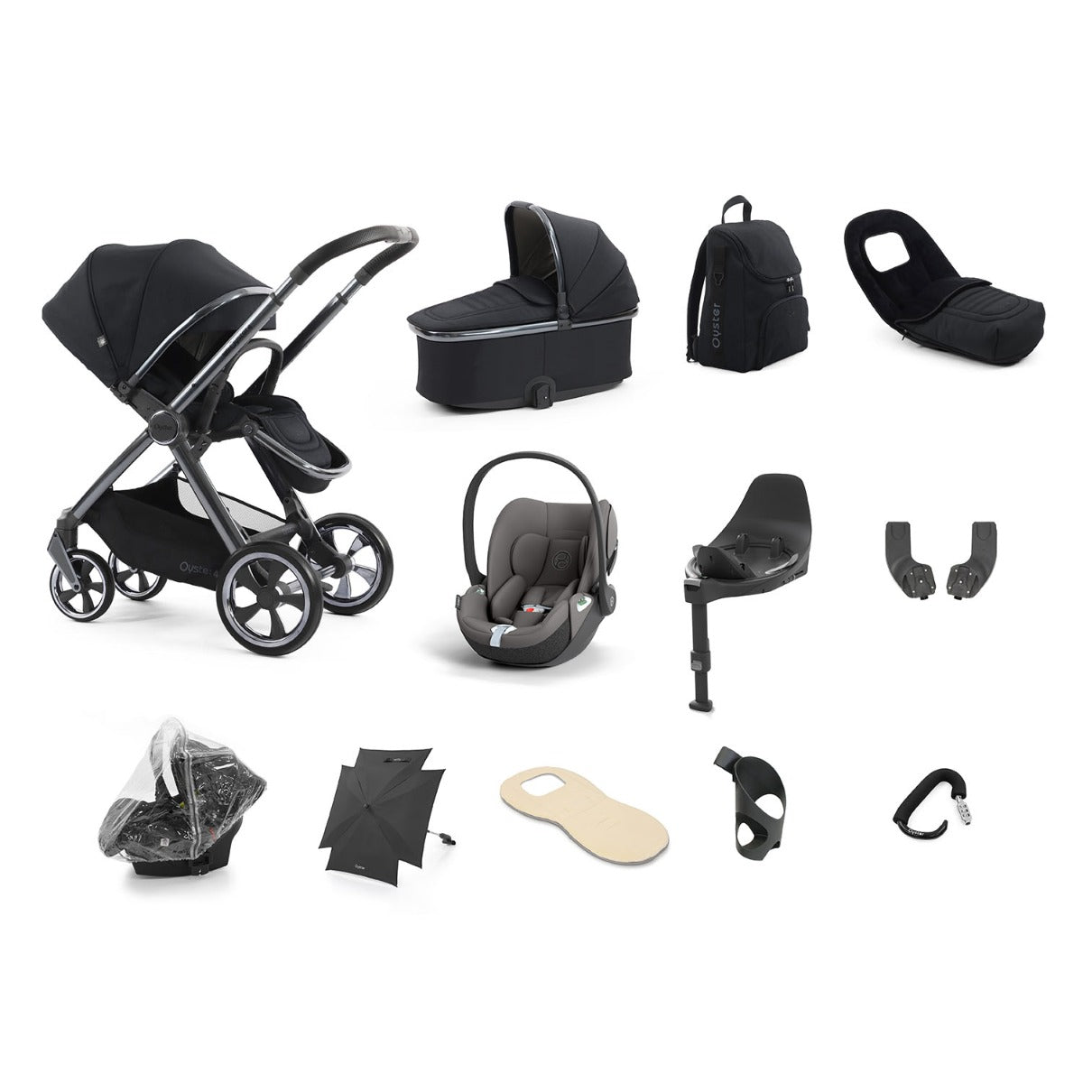BabyStyle Oyster 4 Ultimate 12 Piece Cybex Cloud T Bundle - Carbonite 13