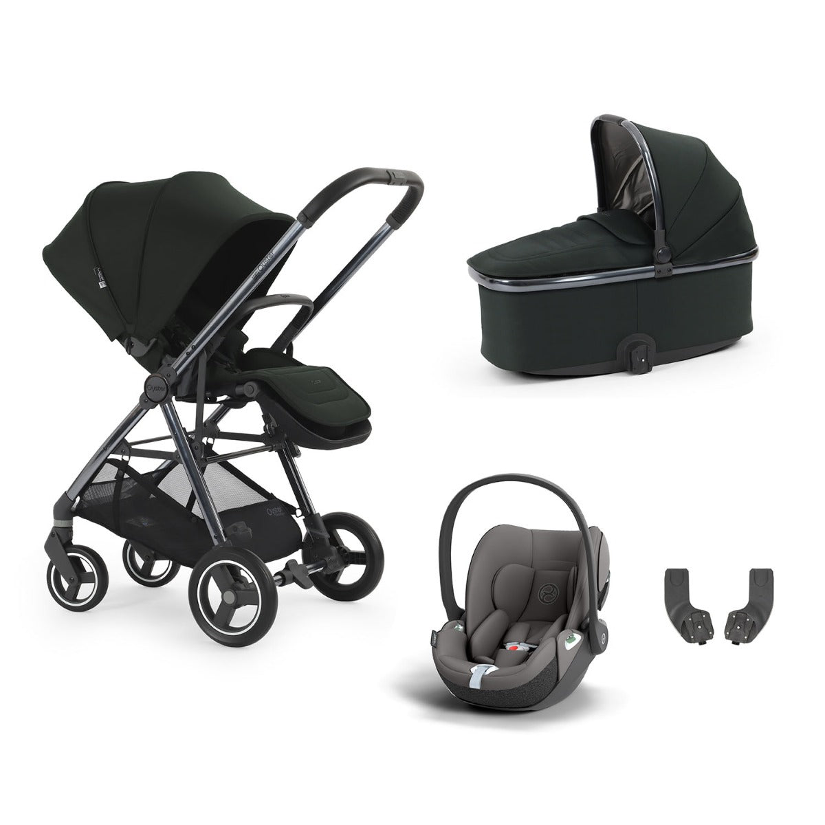BabyStyle Oyster Gravity+ 4 Piece Cybex Cloud T Bundle - Black Olive 36