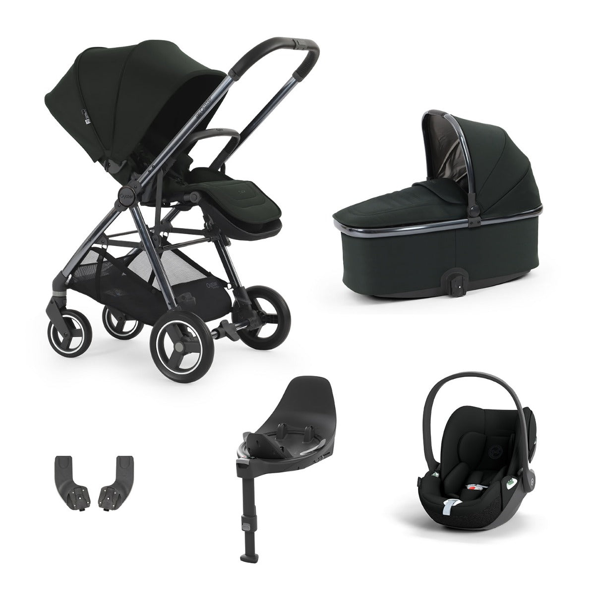 BabyStyle Oyster Gravity+ 5 Piece Cybex Cloud T Bundle - Black Olive 1