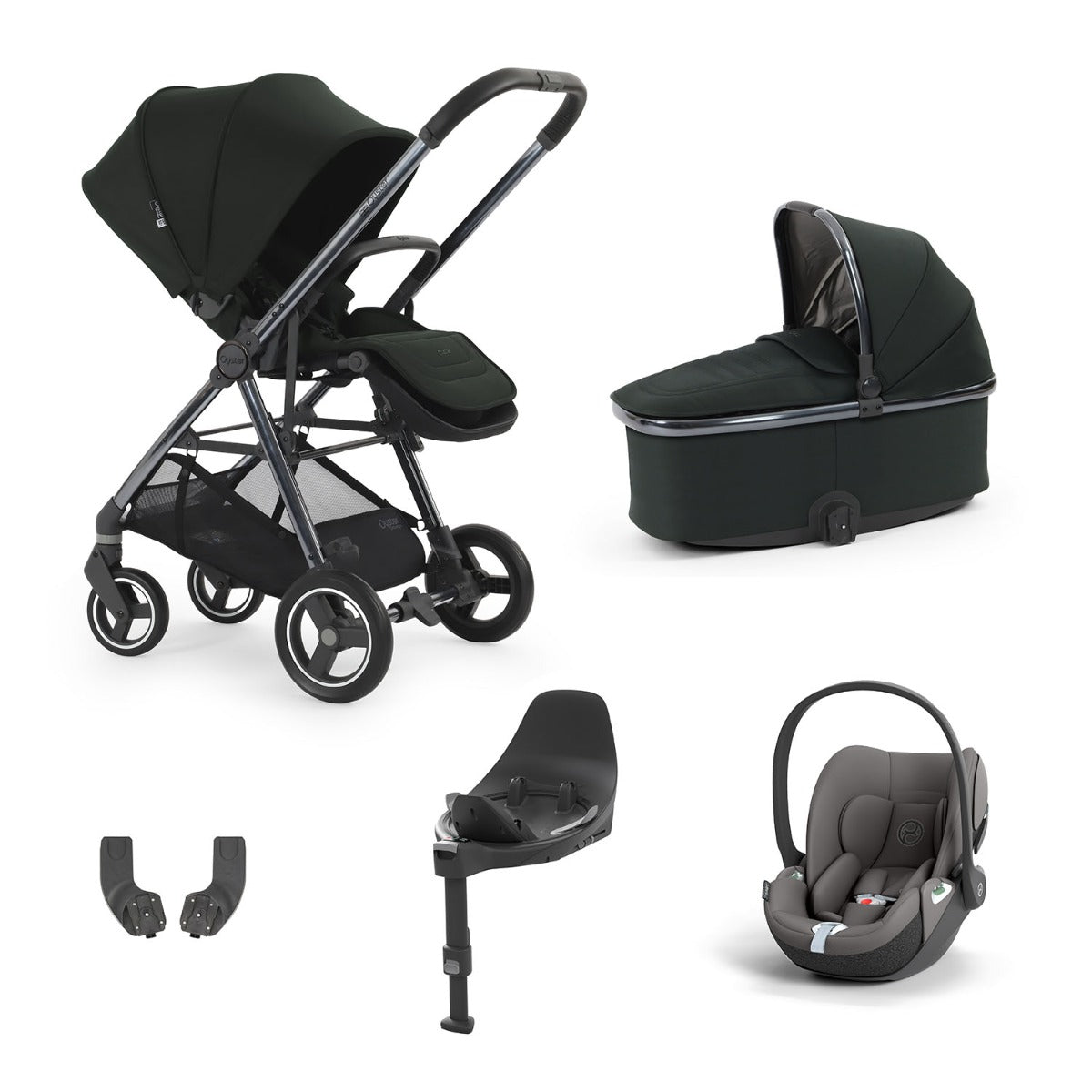 BabyStyle Oyster Gravity+ 5 Piece Cybex Cloud T Bundle - Black Olive 36
