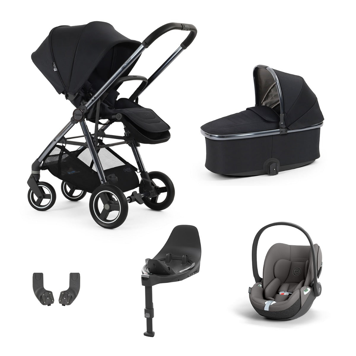 BabyStyle Oyster Gravity+ 5 Piece Cybex Cloud T Bundle - Carbonite 12