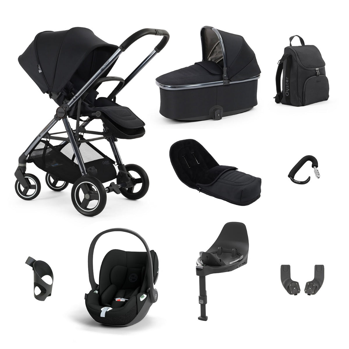 BabyStyle Oyster Gravity+ 9 Piece Cybex Cloud T Bundle - Carbonite 1