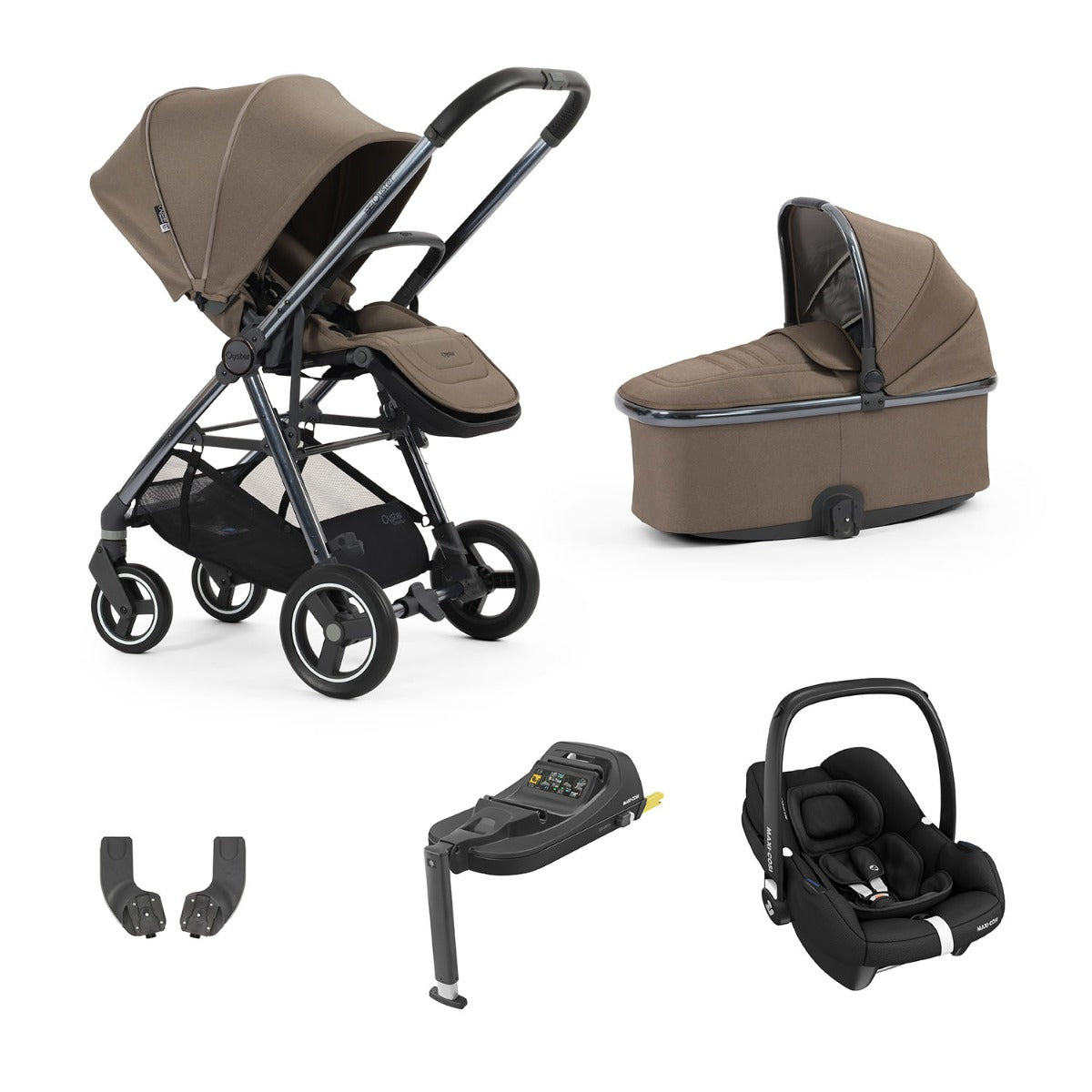 BabyStyle Oyster Gravity+ 5 Piece Maxi-Cosi Cabriofix iSize Bundle - Mink 1