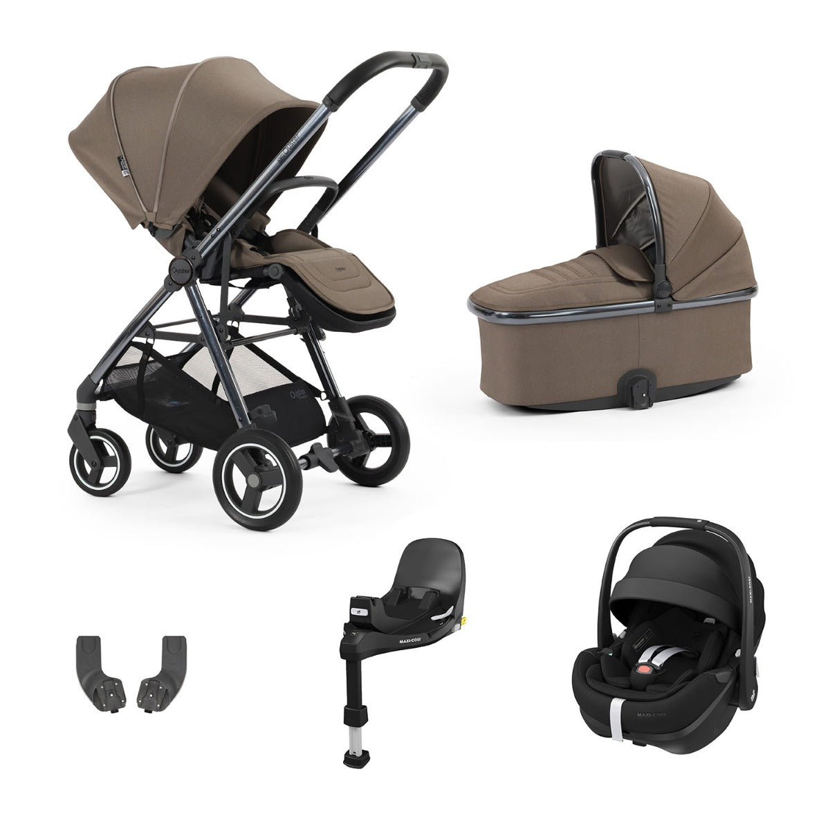 BabyStyle Oyster Gravity+ 5 Piece Maxi-Cosi Pebble 360 Pro2 Bundle - Mink 1