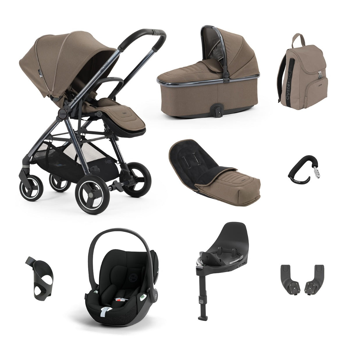 BabyStyle Oyster Gravity+ 9 Piece Cybex Cloud T Bundle - Mink 1