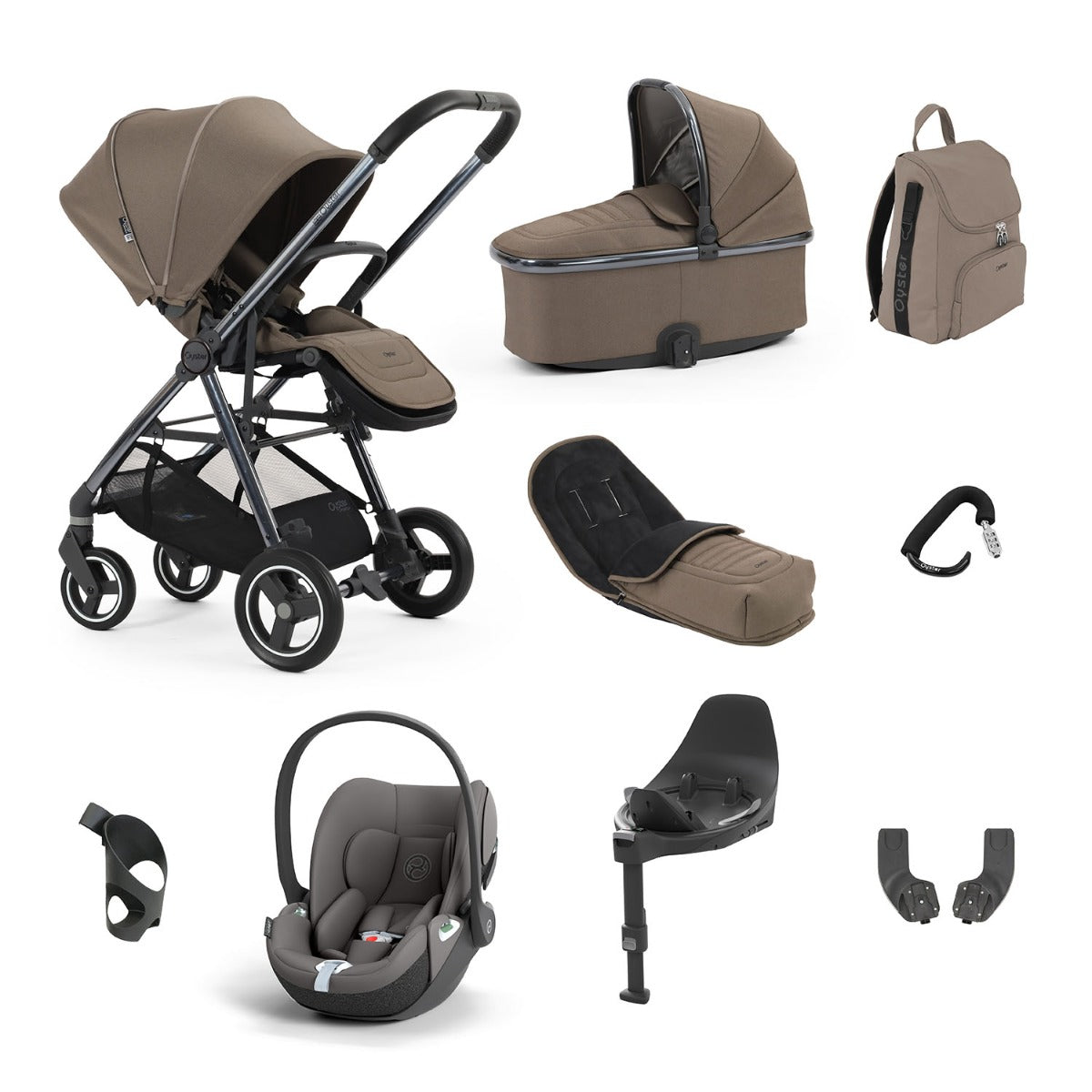 BabyStyle Oyster Gravity+ 9 Piece Cybex Cloud T Bundle - Mink 12