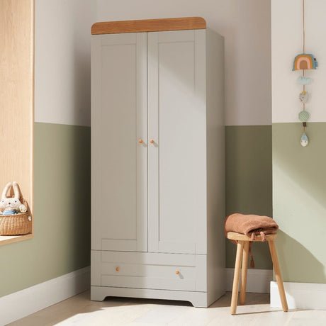 Tutti Bambini Malmo Cot Bed with Rio Furniture 3 Piece Room Set - Dove Grey/Honey Oak