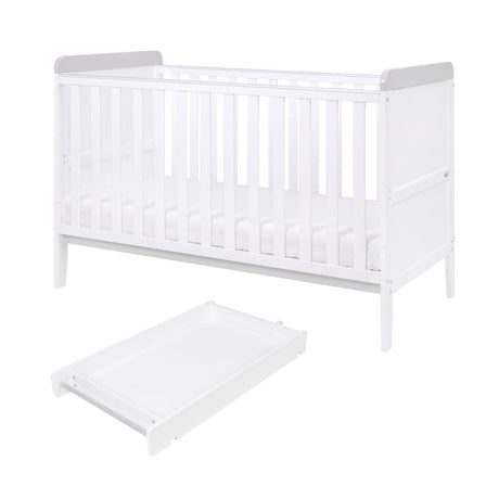 Tutti Bambini Rio Cot Bed with Cot Top Changer & Mattress - White/Dove Grey 3