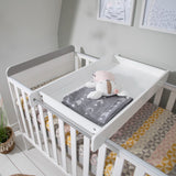 Tutti Bambini Rio Cot Bed with Cot Top Changer & Mattress - White/Dove Grey 5
