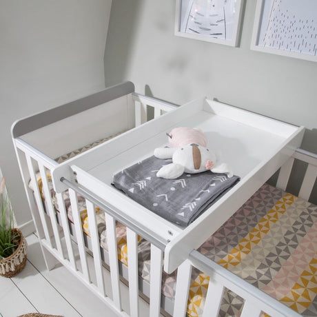Tutti Bambini Rio Cot Bed with Cot Top Changer & Mattress - White/Dove Grey 5