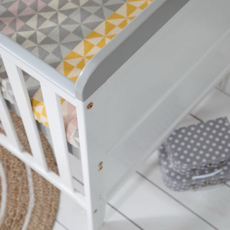 Tutti Bambini Rio Cot Bed with Cot Top Changer & Mattress - White/Dove Grey 6