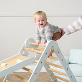 Tutti Bambini Scala Montessori 3 in 1 Pikler Climbing Frame with Climbing Wall - Sea Mist