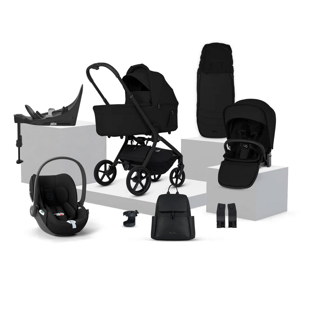 Silver Cross Breez Ultimate Cybex Cloud T & 360 Base Bundle - Onyx