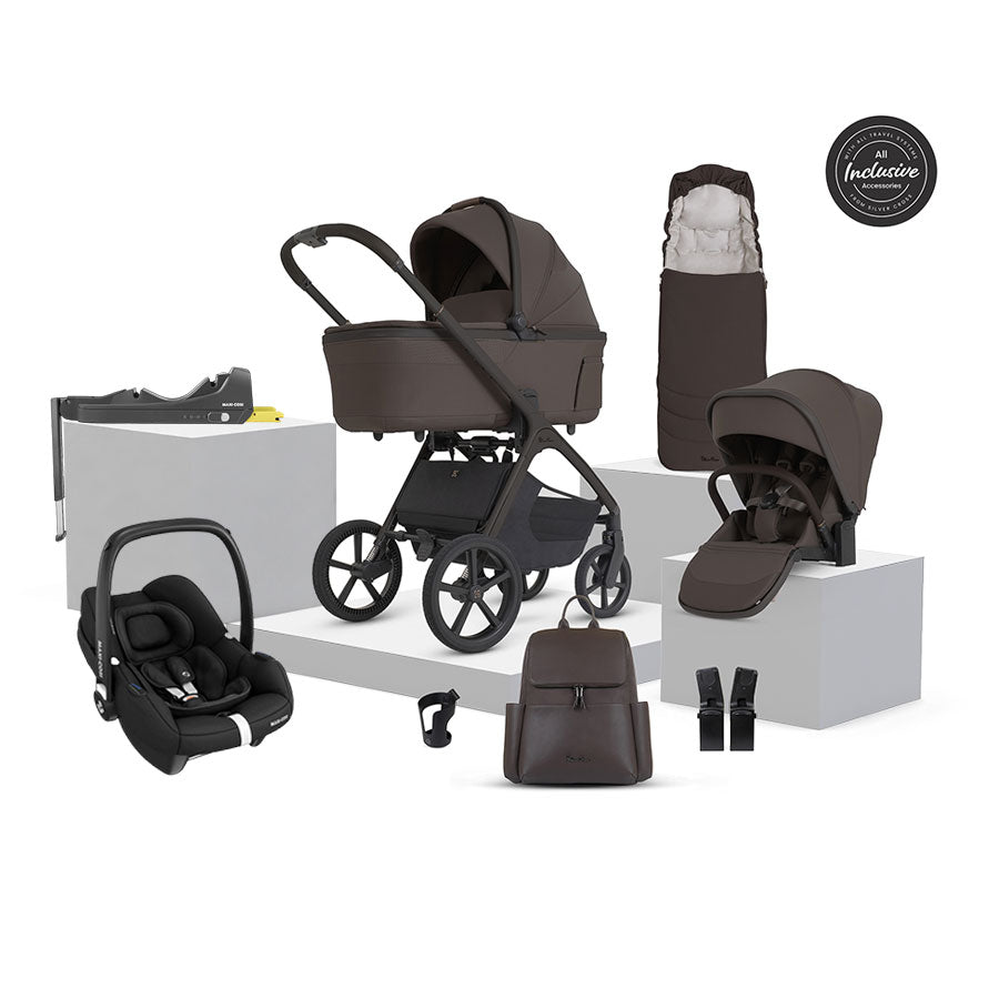 Silver Cross Cove 2 Ultimate Maxi-Cosi Cabriofix i-Size Car Seat Bundle - Chocolate