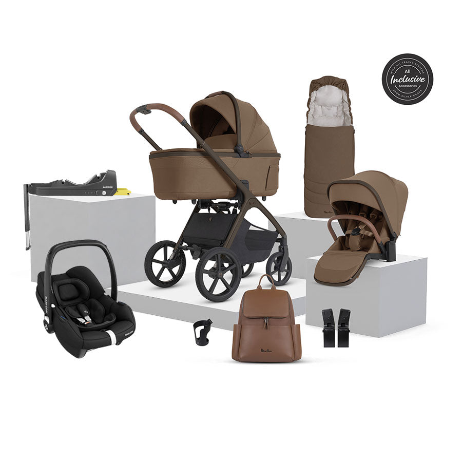 Silver Cross Cove 2 Ultimate Maxi-Cosi Cabriofix i-Size Car Seat Bundle - Maple
