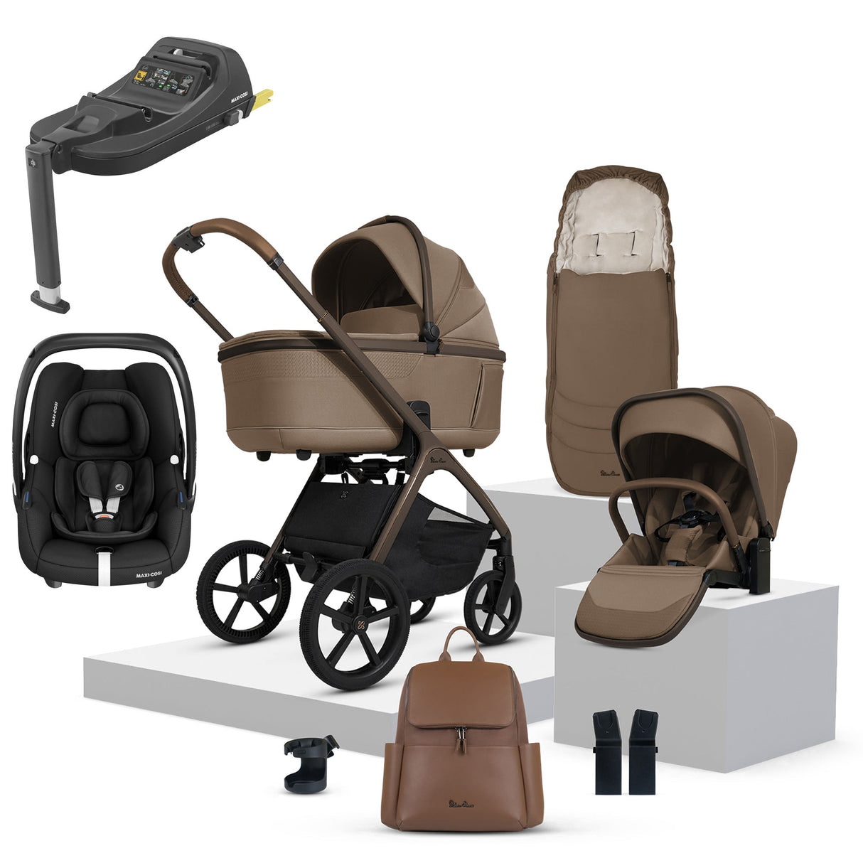Silver Cross Cove Ultimate Maxi-Cosi Cabriofix i-Size Car Seat Bundle - Maple 1