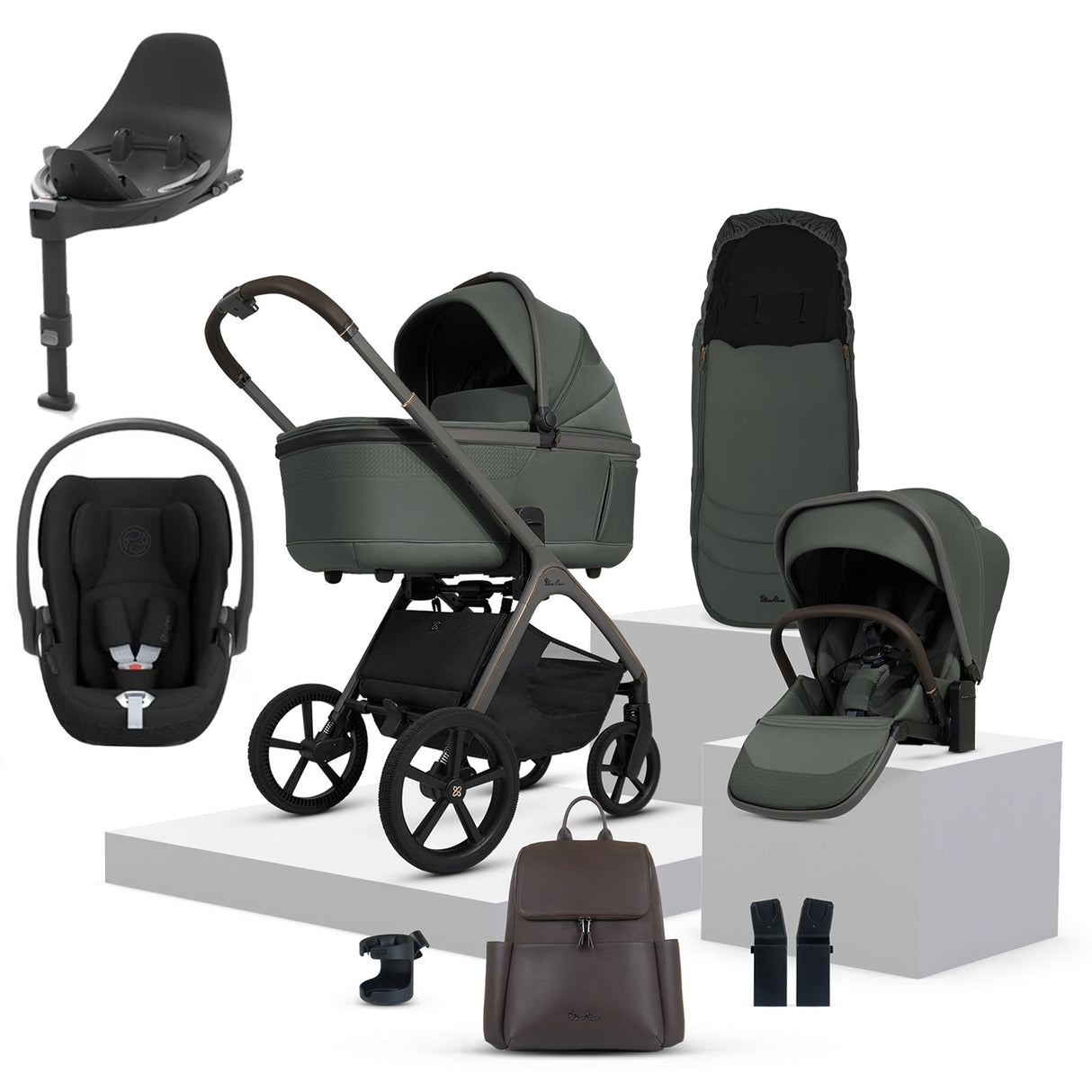 Silver Cross Cove Ultimate Cybex Cloud T Car Seat Bundle - Pewter 1