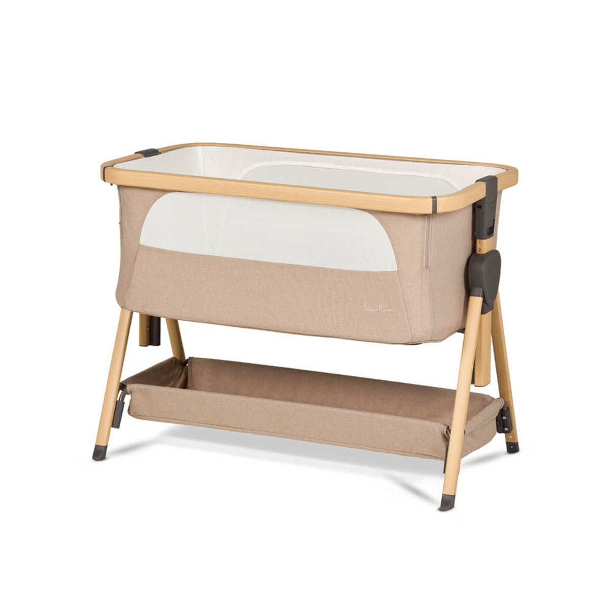 Silver Cross Lunar Bedside Crib - Oatmeal 1