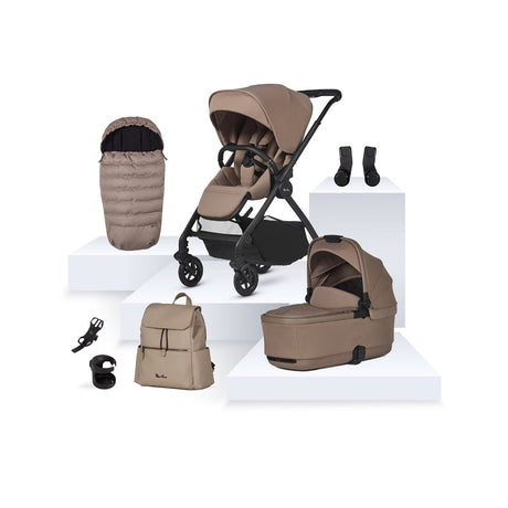 Silver Cross Dune 2 with First Bed Folding Carrycot and Accessory Bundle - Mocha 1