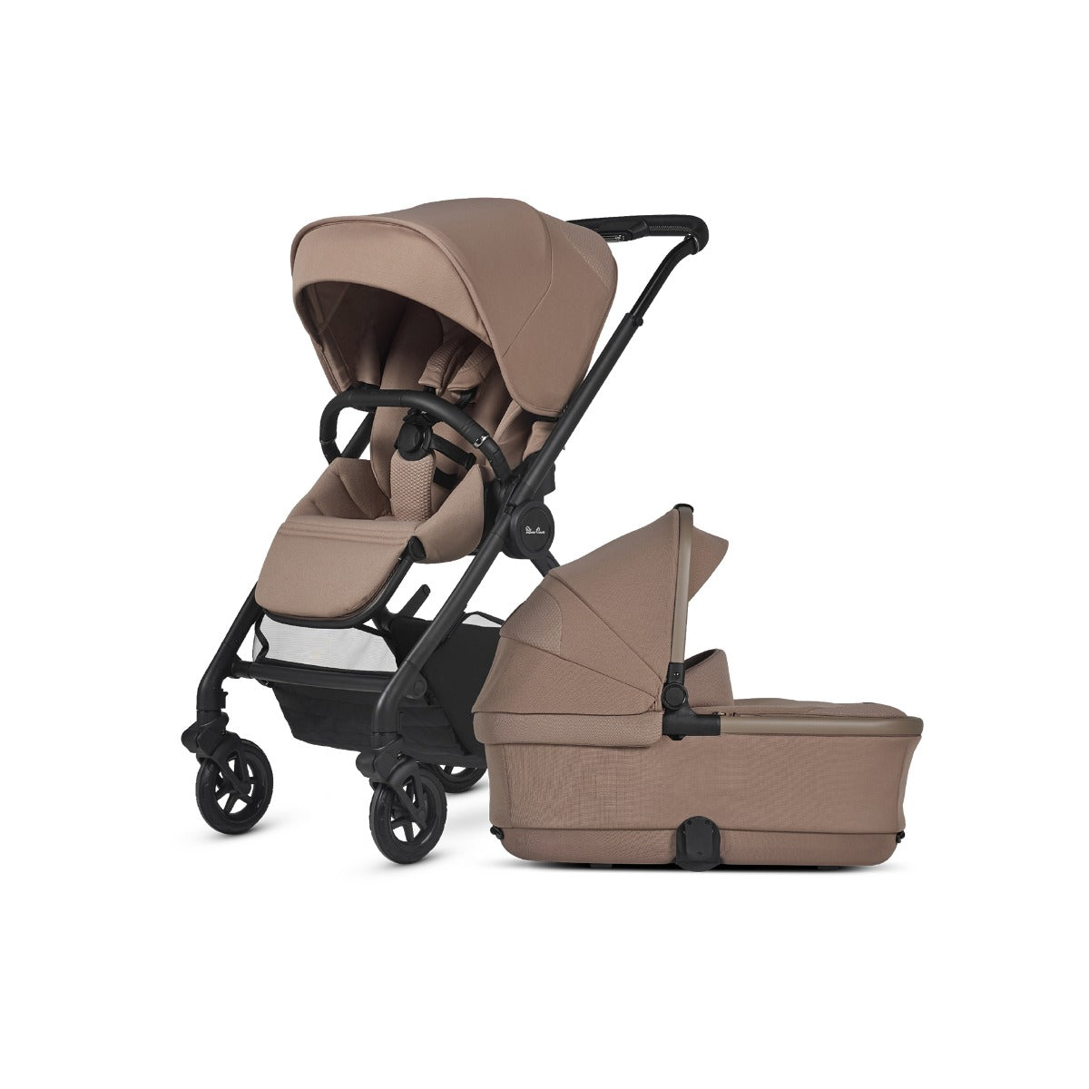 Silver Cross Dune 2 Pushchair and First Bed Folding Carrycot - Mocha 1