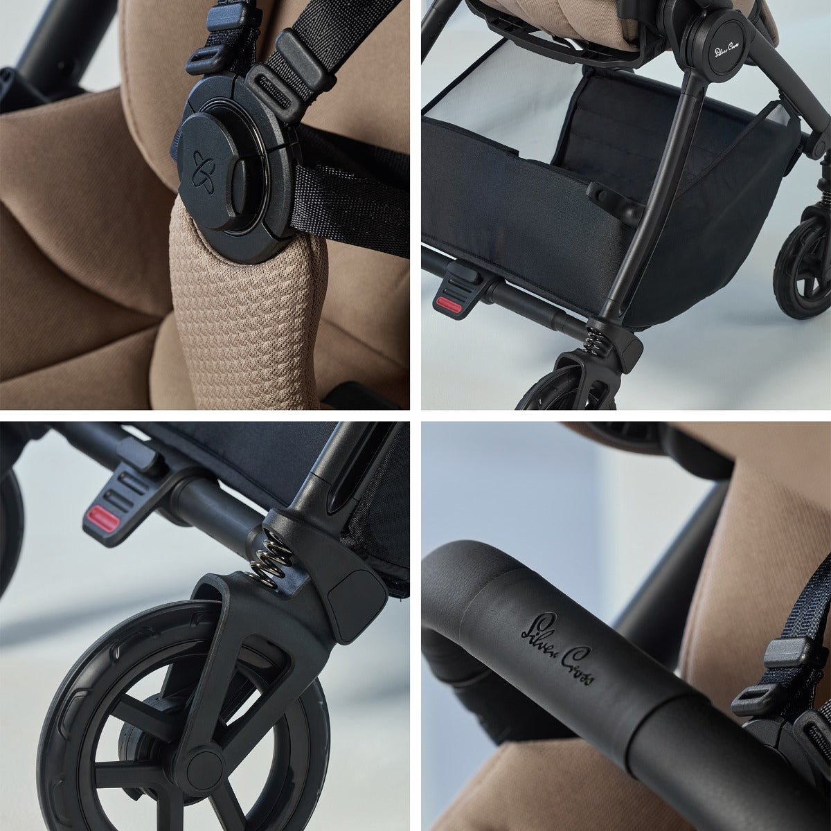Silver Cross Dune 2 Pushchair and First Bed Folding Carrycot - Mocha 4