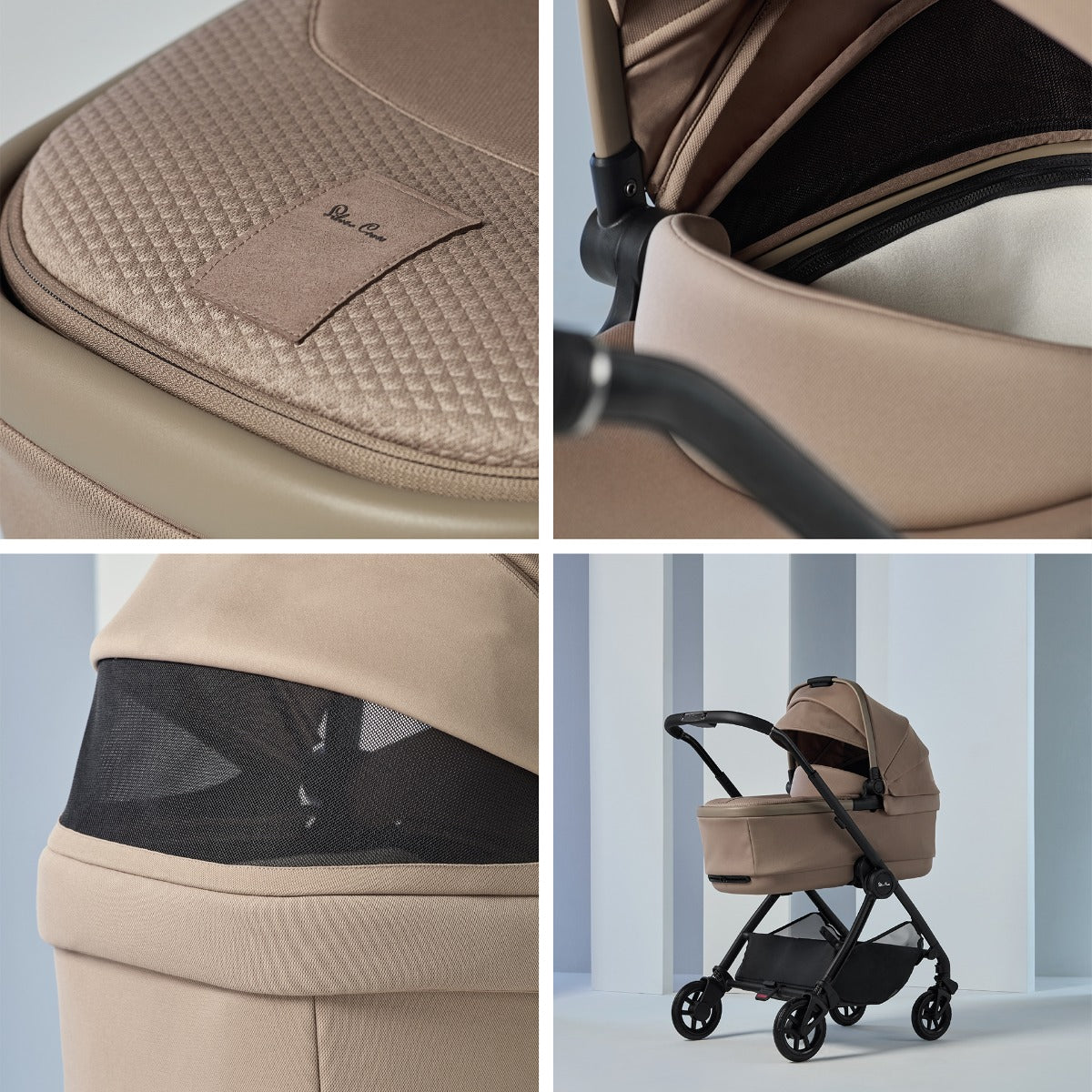 Silver Cross Dune 2 Pushchair and First Bed Folding Carrycot - Mocha 5