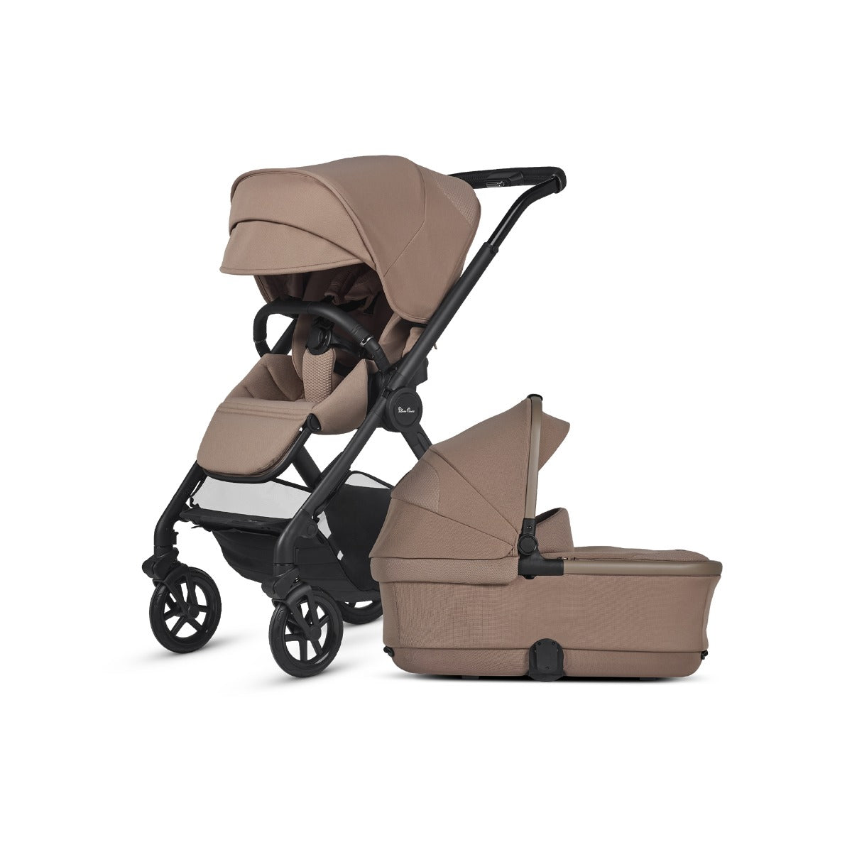Silver Cross Reef 2 Pushchair and First Bed Folding Carrycot - Mocha 1
