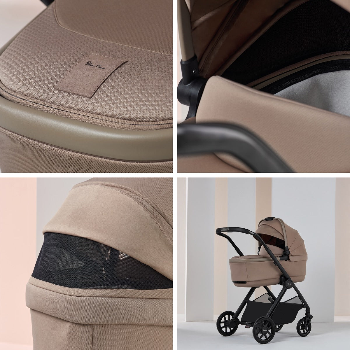 Silver Cross Reef 2 Pushchair and First Bed Folding Carrycot - Mocha 5