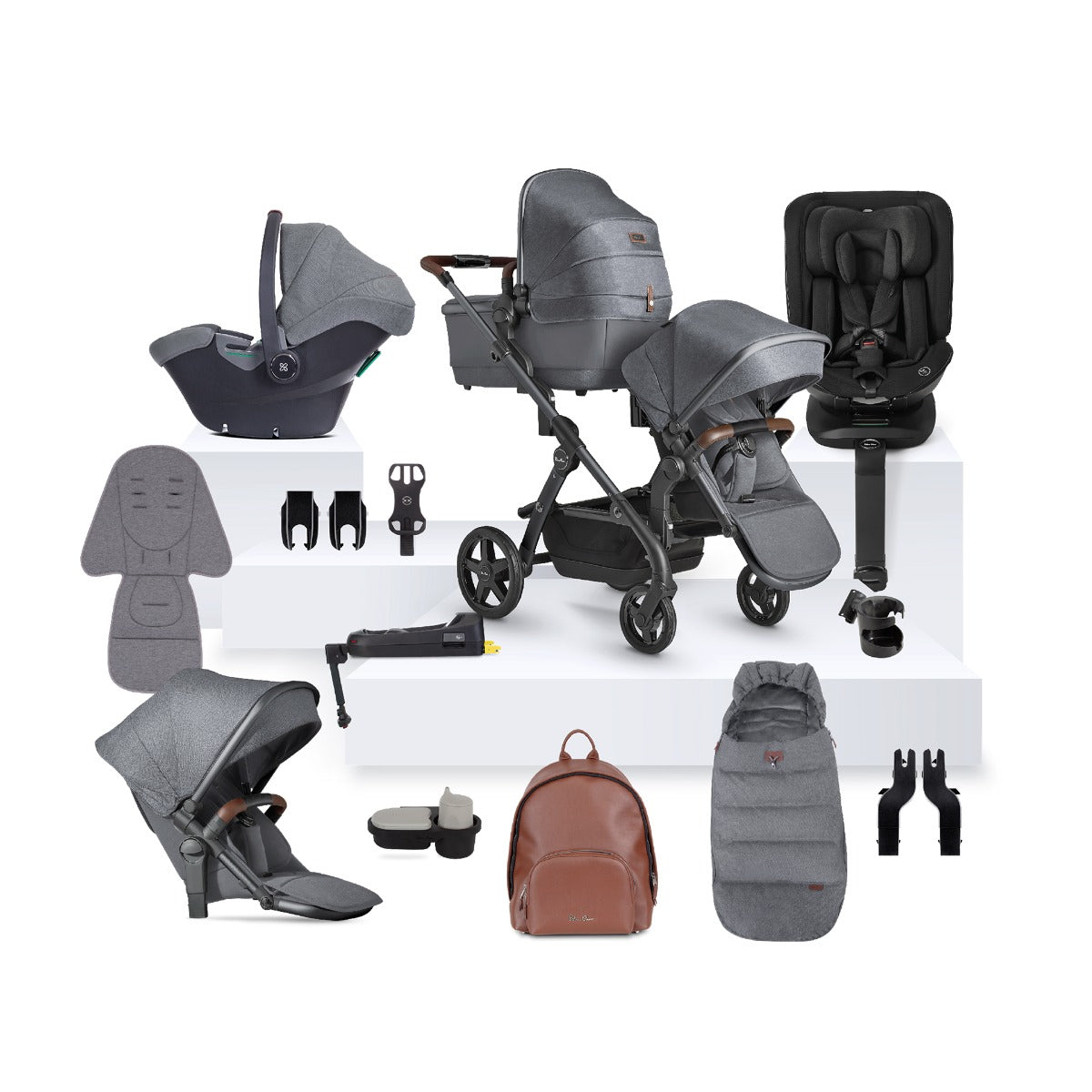 Silver Cross Wave 3 Pram & Pushchair + Ultimate Pack + Motion All Size - Lunar 1