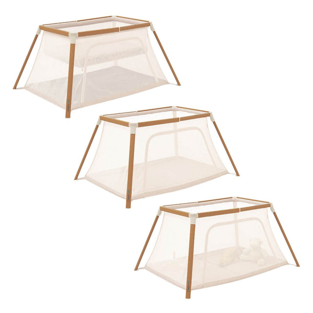 Tutti Bambini CoZee Go 3-in-1 Bassinet, Travel Cot & Playpen - Scandinavian Walnut/Ecru 1