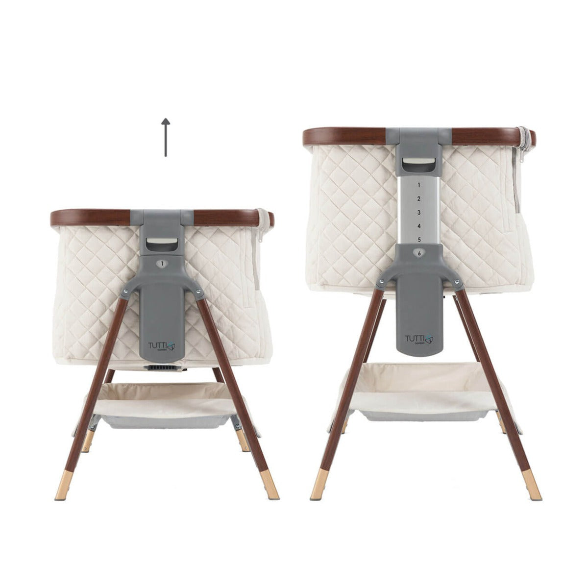 Tutti Bambini CoZee Luxe Bedside Crib - Walnut/Cream 8