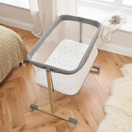 Tutti Bambini ZiZee Breathable Rocking Crib - Oak/Charcoal 9