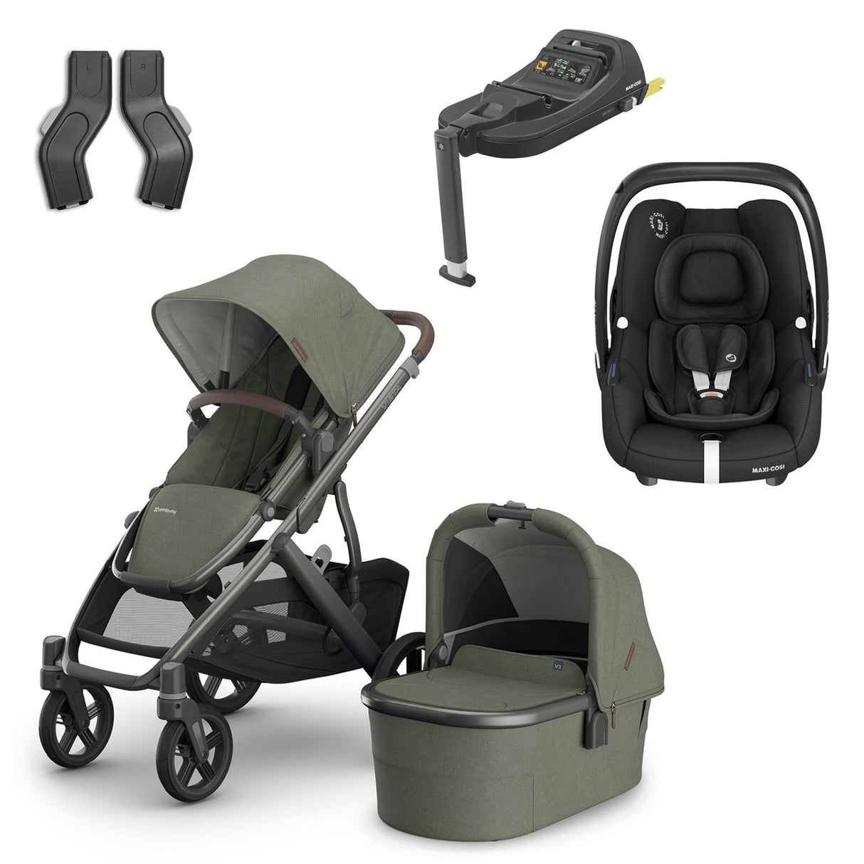 UPPAbaby VISTA V3 + Maxi-Cosi Cabriofix i-Size Travel System Bundle - Eveleyn