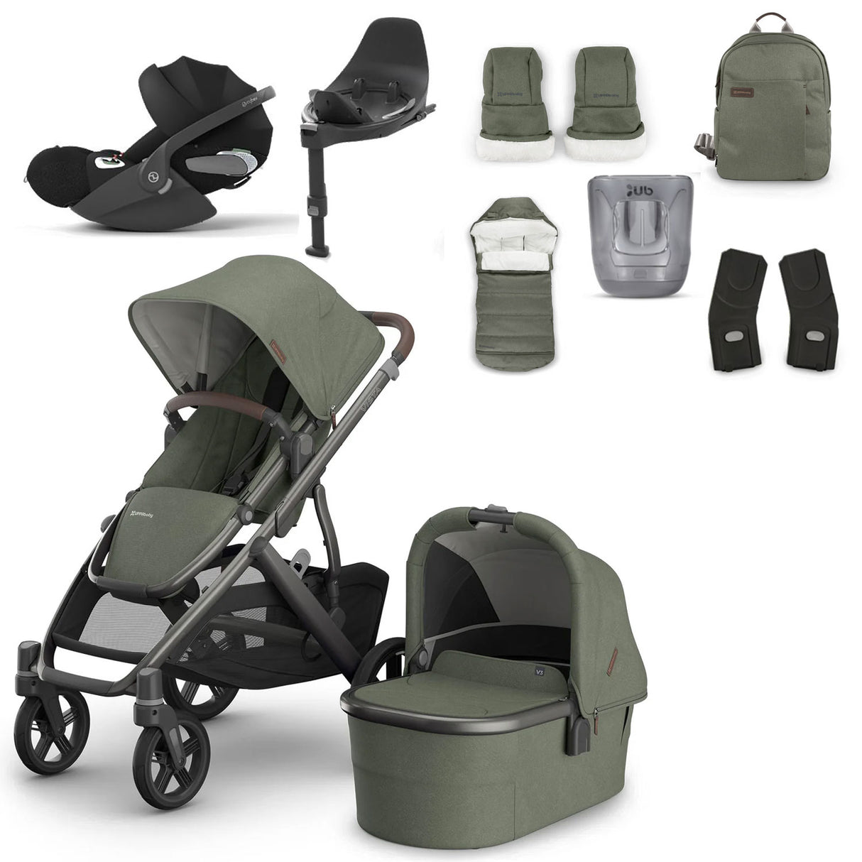 UPPAbaby VISTA V3 Luxury Cybex Cloud T i-Size Travel System Bundle - Evelyn