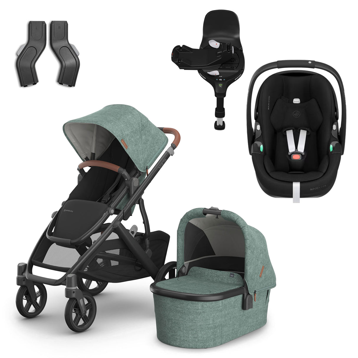 UPPAbaby VISTA V3 + Maxi-Cosi Pebble 360 Pro2 i-Size Travel System Bundle - Gwen