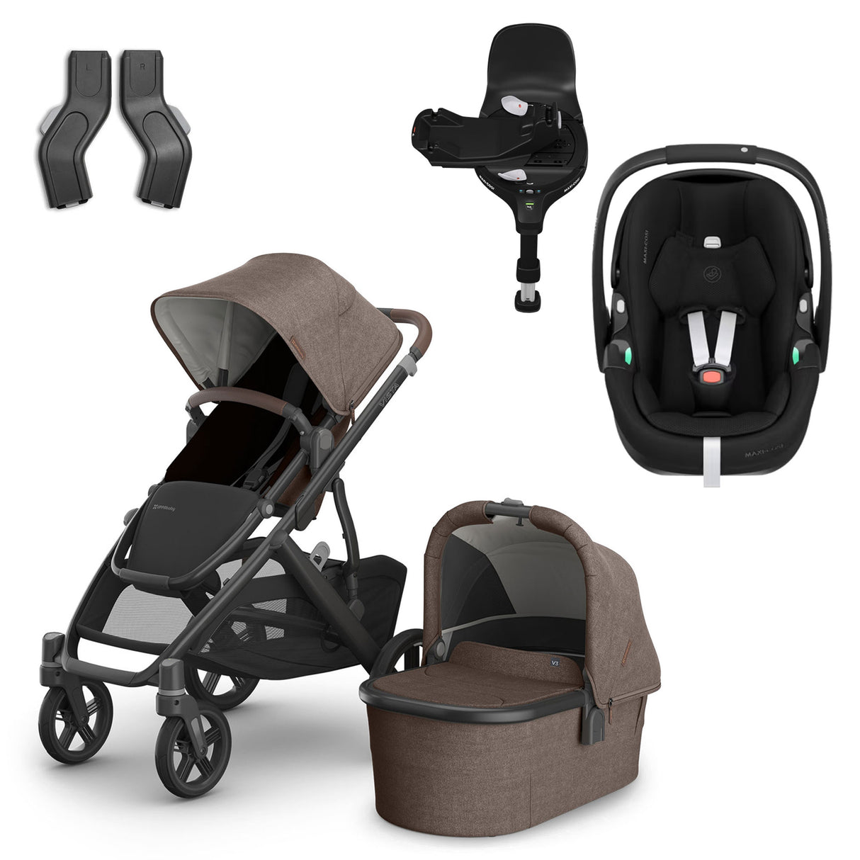 UPPAbaby VISTA V3 + Maxi-Cosi Pebble 360 Pro2 i-Size Travel System Bundle - Owen
